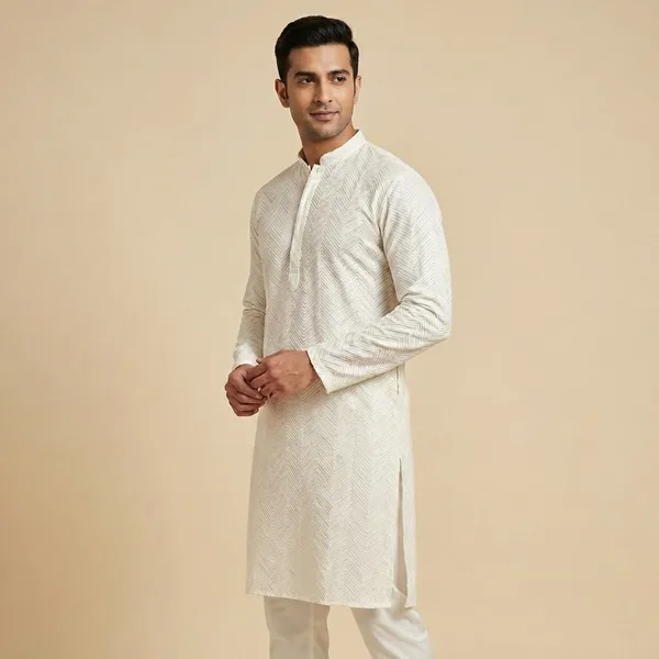 Mens_Off_White_Zig_Zag_Patterned_Sequence_Embroidered_Kurta