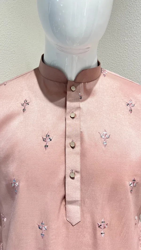 Dusty_Pink_Festive_Wear_Kurta_for_Men_-_Mirror_Work_Design_with_Heavy_Embroidered_Sleeves