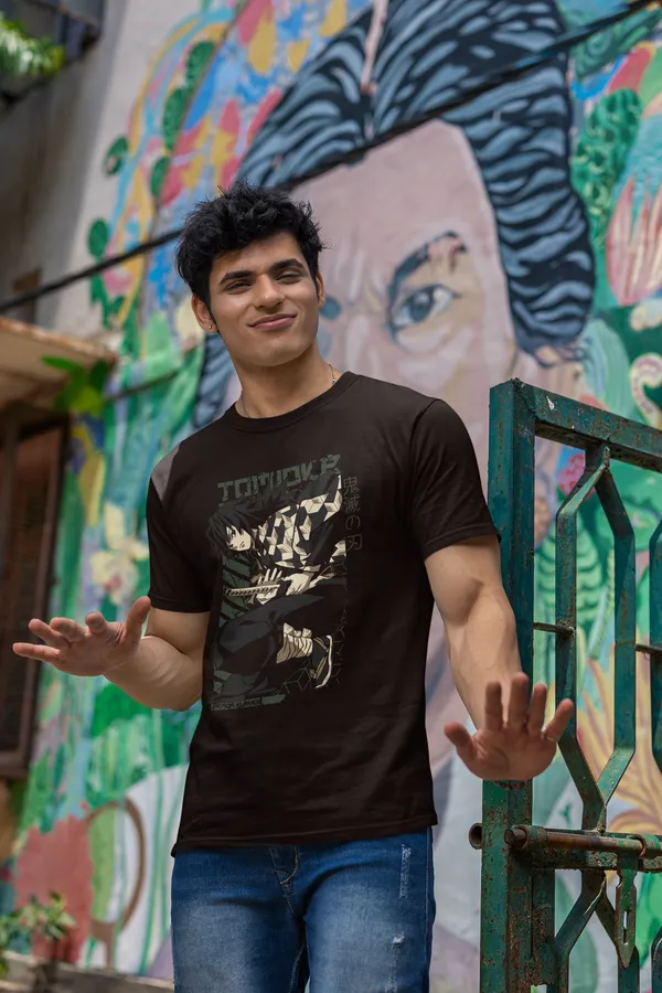 Graphic_Print_Brown_Cotton_T_Shirt_For_Men