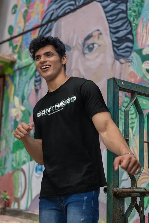 Continue_Graphic_Print_Black_T_Shirt_For_Men