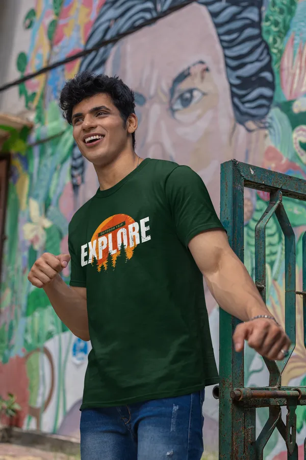 Explore_Graphic_Print_Green_T_Shirt_For_Men