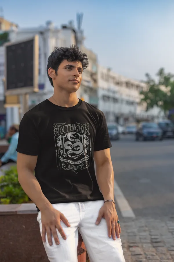 Slytherin_House_Crest_Brown_Cotton_T_Shirt_For_Men