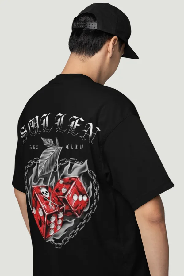 Sullen_Art_Crew_Black_Oversized_T_Shirt_With_Red_Dice_And_Chain_Print