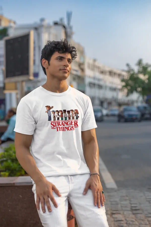 Men_White_Stranger_Things_Graphic_Print_T_Shirt