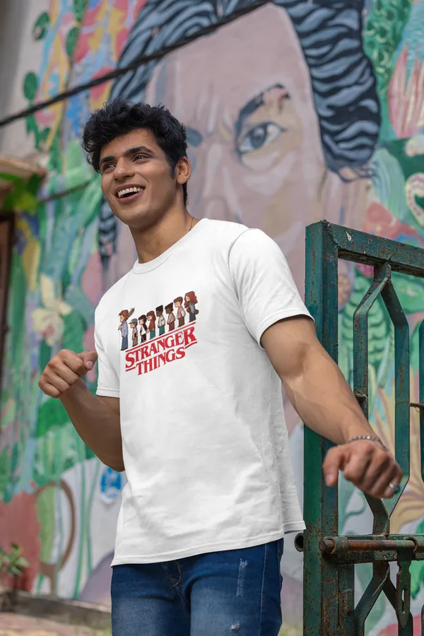 Men_White_Stranger_Things_Graphic_Print_T_Shirt