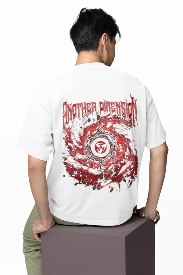 Men_White_Graphic_T_Shirt_Another_Dimension_Print