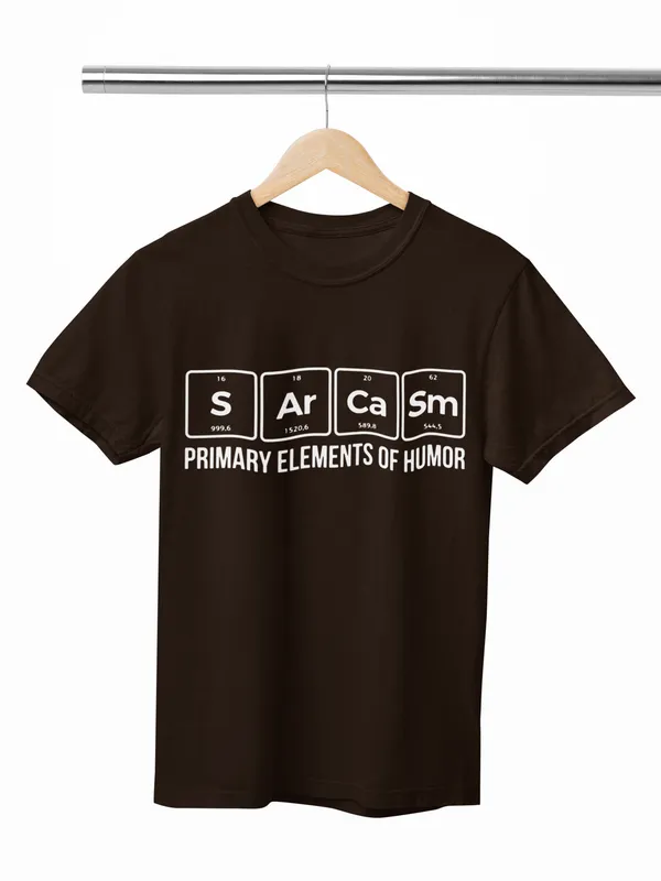 Primary_Elements_Of_Humor_Sarcasm_Periodic_Table_T_Shirt_Brown_Oversized_Tee