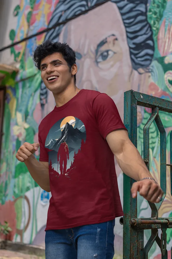 Burgundy_Mountain_Hiker_Graphic_T_Shirt_For_Men