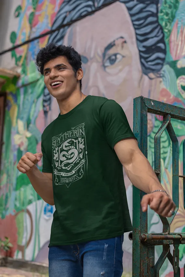 Slytherin_House_Crest_Graphic_T_Shirt_Dark_Green_Cotton_Tee