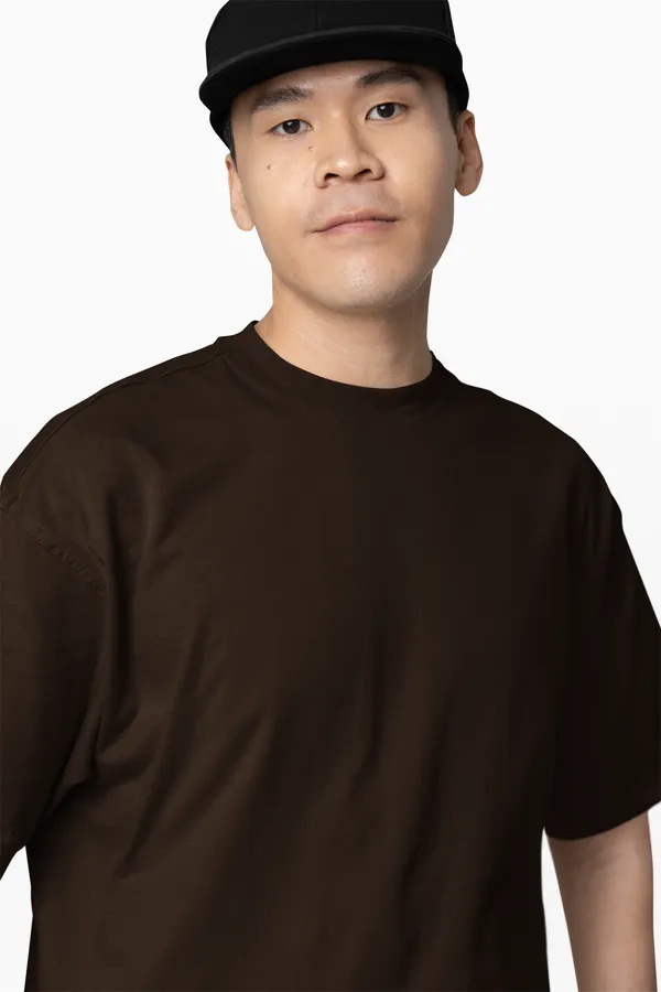 Space_Ways_Moon_Revolution_Graphic_Print_Oversized_T_Shirt_Brown