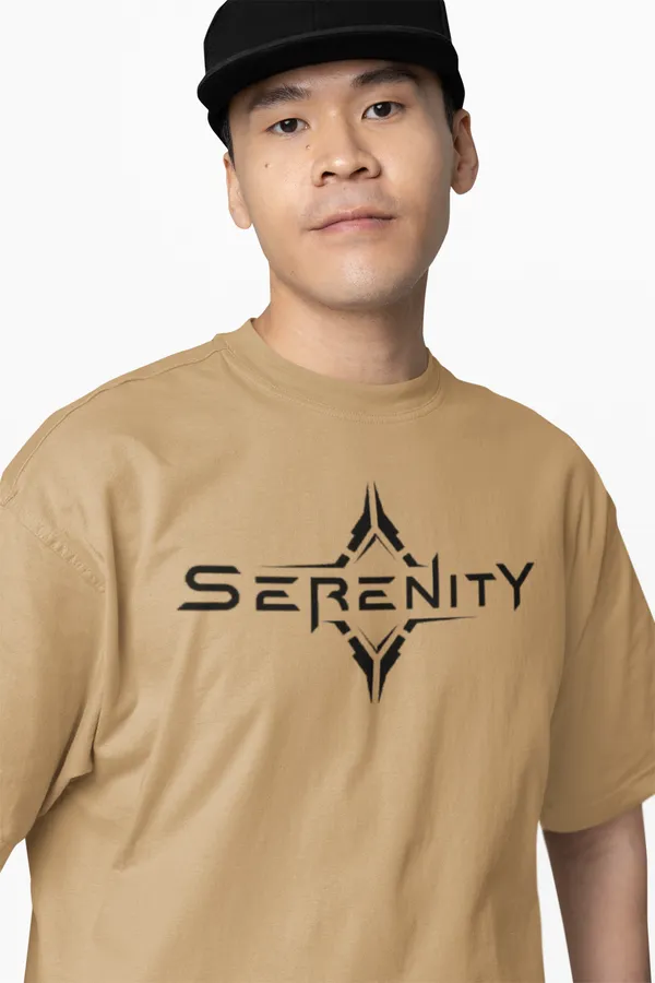 Serenity_Logo_Print_Casual_T_Shirt_Beige