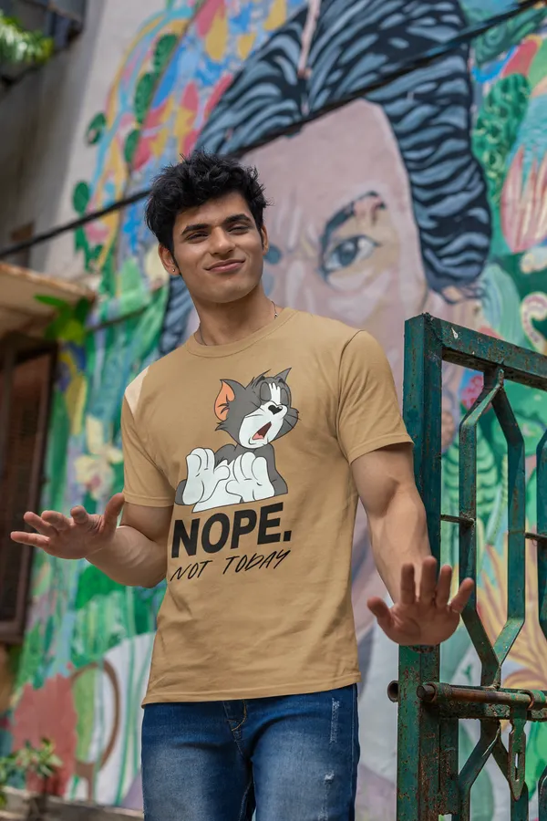 Nope_Not_Today_Graphic_T_Shirt_With_Husky_Dog_Print_Beige