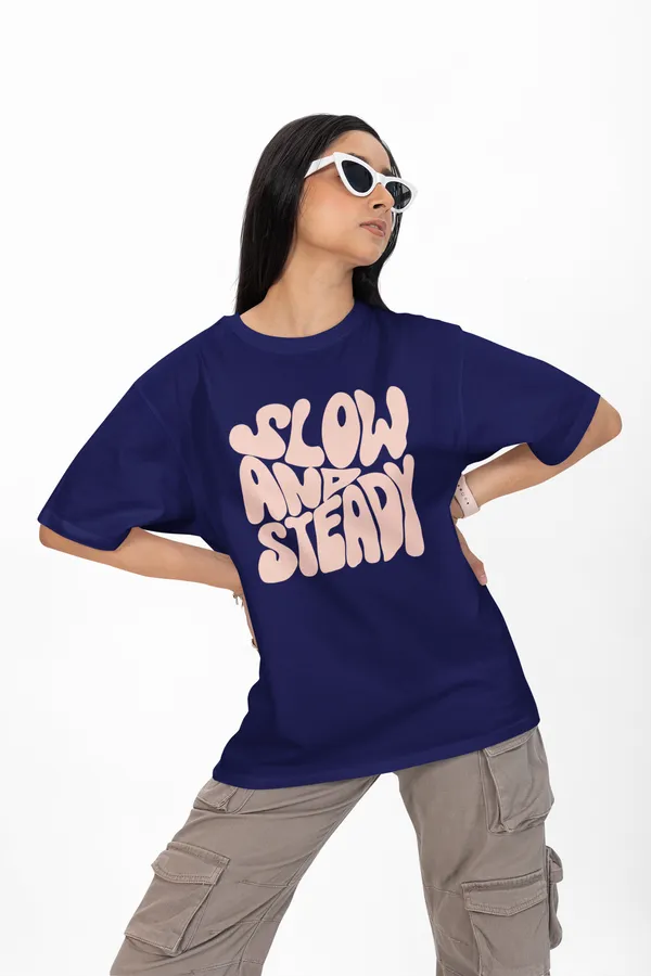 Slow_And_Steady_Typography_Oversized_T-Shirt_for_Women