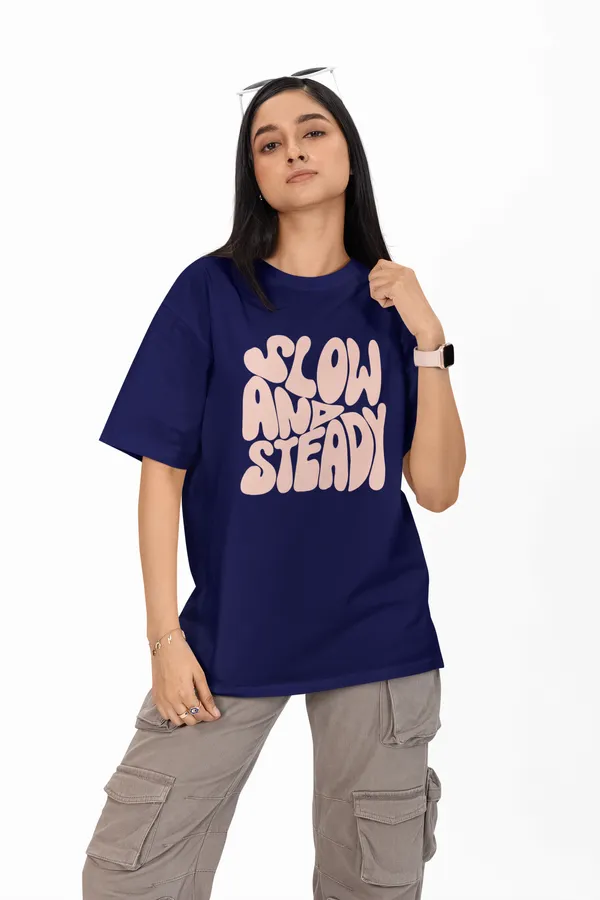 Slow_And_Steady_Typography_Oversized_T-Shirt_for_Women