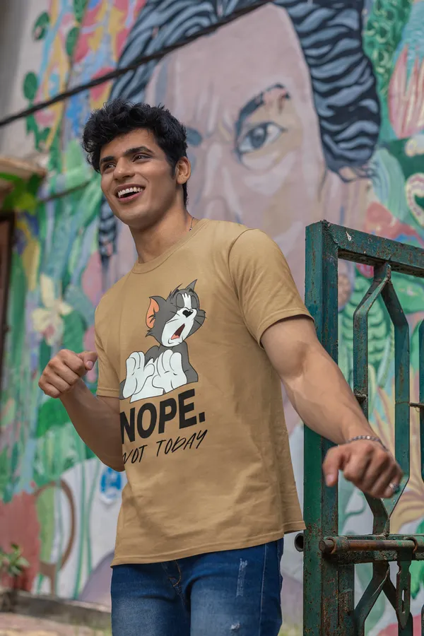Nope_Not_Today_Graphic_T_Shirt_With_Husky_Dog_Print_Beige