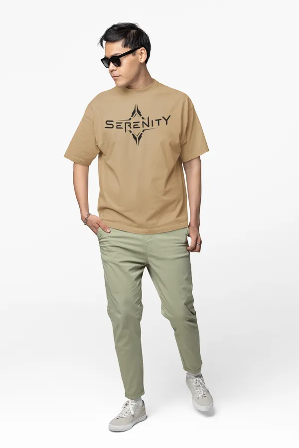 Serenity_Logo_Print_Casual_T_Shirt_Beige