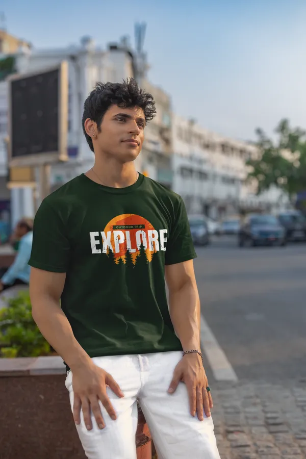 Explore_Graphic_Print_Green_T_Shirt_For_Men