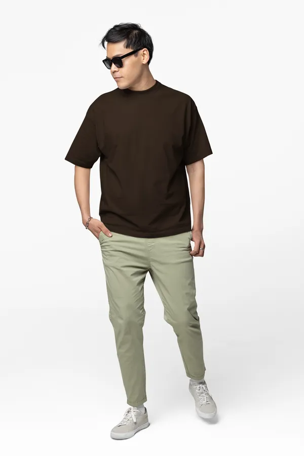 Space_Ways_Moon_Revolution_Graphic_Print_Oversized_T_Shirt_Brown