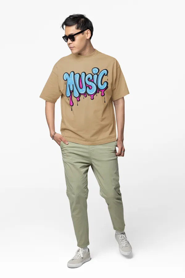 Music_Graphic_Print_Oversized_T_Shirt_Beige