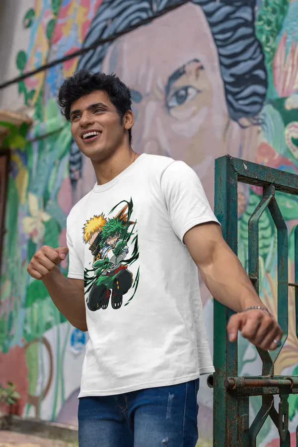 Anime_Character_Graphic_Print_White_T_Shirt_For_Men
