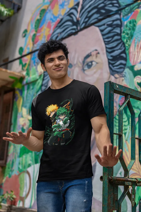 Black_Anime_Character_Graphic_Print_T_Shirt