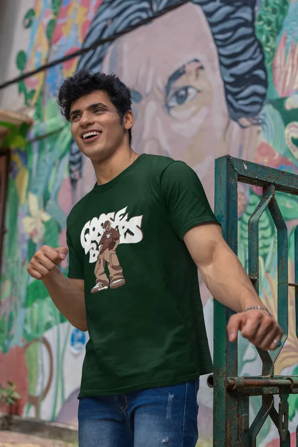 Gorillaz_Inspired_Graphic_Print_T_Shirt_Forest_Green_Unisex_Casual_Wear