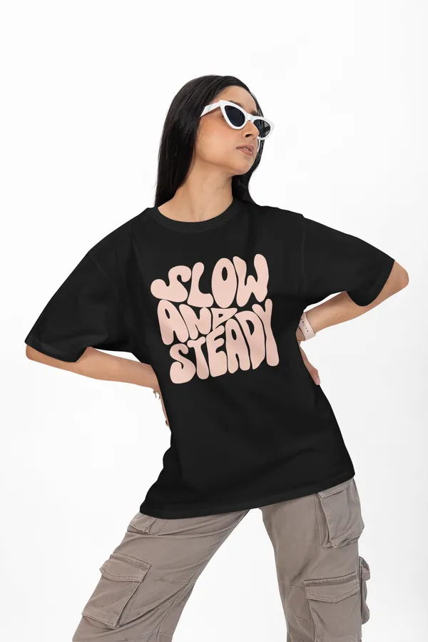 Slow_And_Steady_Typography_Oversized_T-Shirt_for_Women