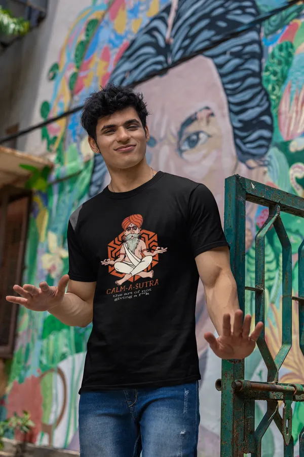 Calma_Sutra_Graphic_Print_Black_T_Shirt