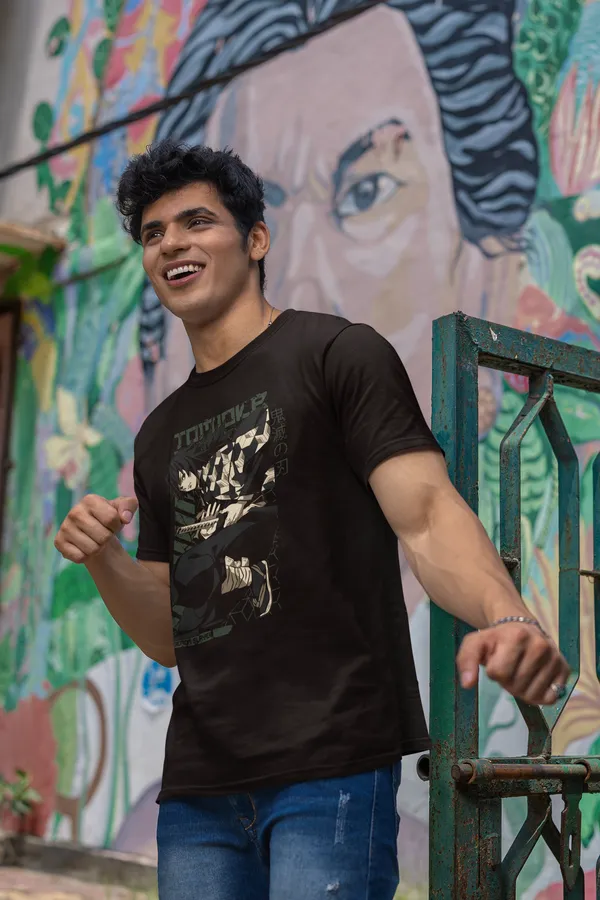 Graphic_Print_Brown_Cotton_T_Shirt_For_Men
