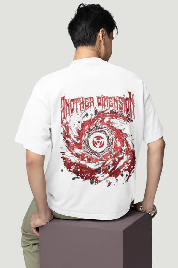 Men_White_Graphic_T_Shirt_Another_Dimension_Print