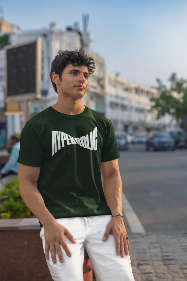 Hyperbolic_Graphic_Print_Green_Cotton_T_Shirt_For_Men
