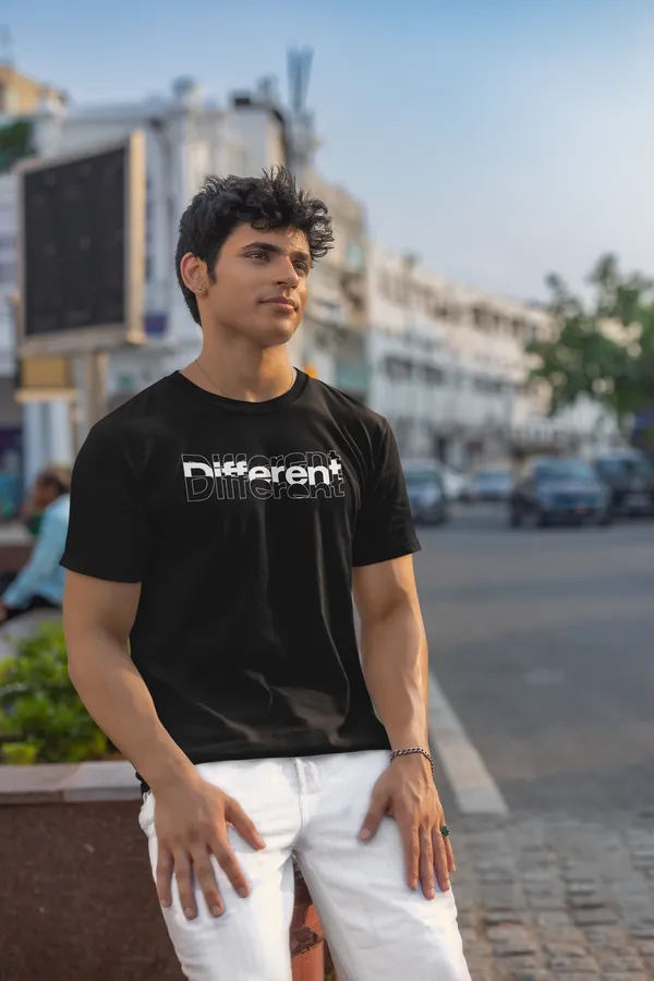 Different_Graphic_Print_Black_T_Shirt_For_Men