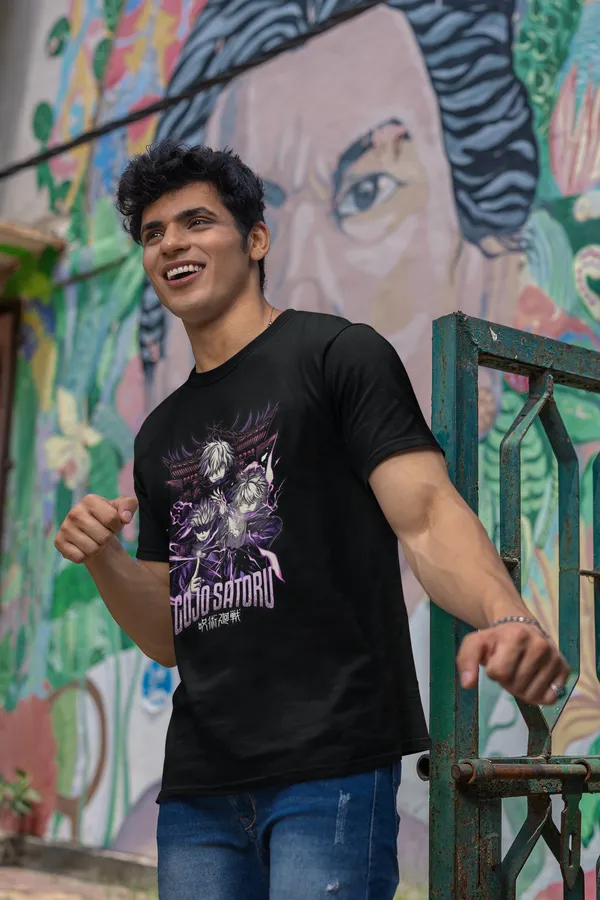 Gojo_Satoru_Anime_Graphic_Print_Black_T_Shirt
