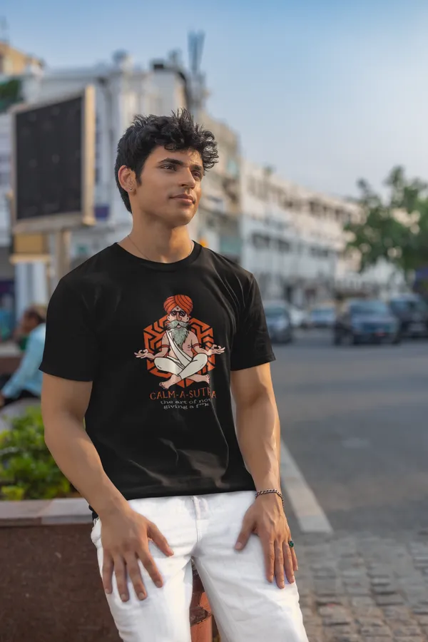 Calma_Sutra_Graphic_Print_Black_T_Shirt