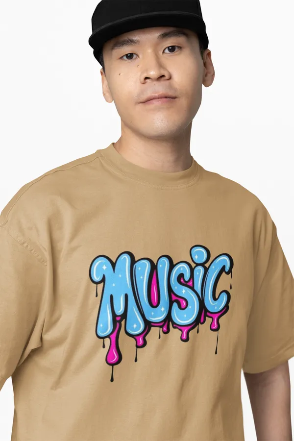 Music_Graphic_Print_Oversized_T_Shirt_Beige