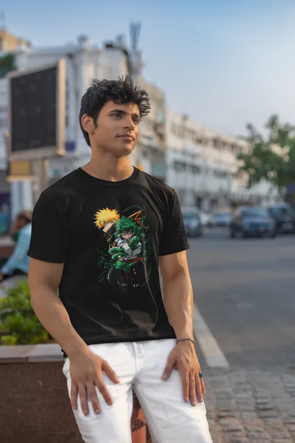 Black_Anime_Character_Graphic_Print_T_Shirt