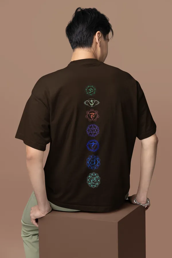 Chakra_Symbols_Oversized_Brown_T_Shirt_For_Men