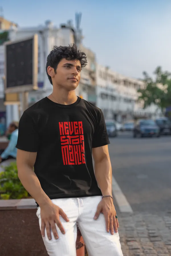 Never_Stop_Making_Graphic_Print_Black_T_Shirt