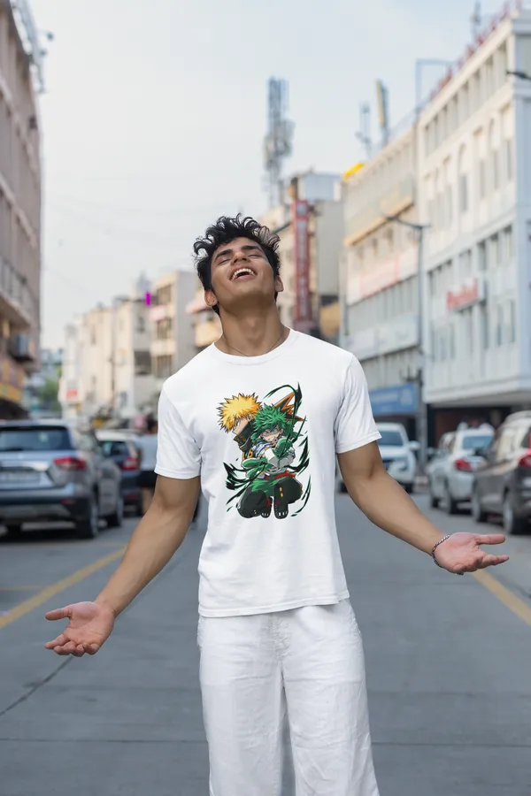 Anime_Character_Graphic_Print_White_T_Shirt_For_Men