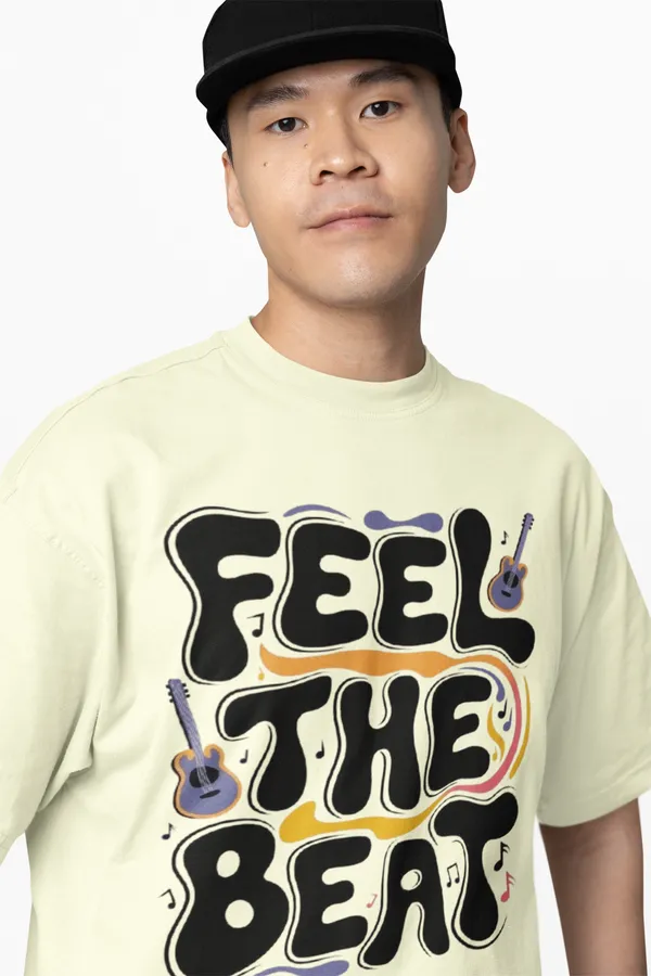 Feel_The_Beat_Graphic_Print_Oversized_T_Shirt_Pastel_Yellow