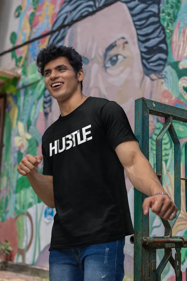 Hustle_Typography_Print_Black_T_Shirt_For_Men