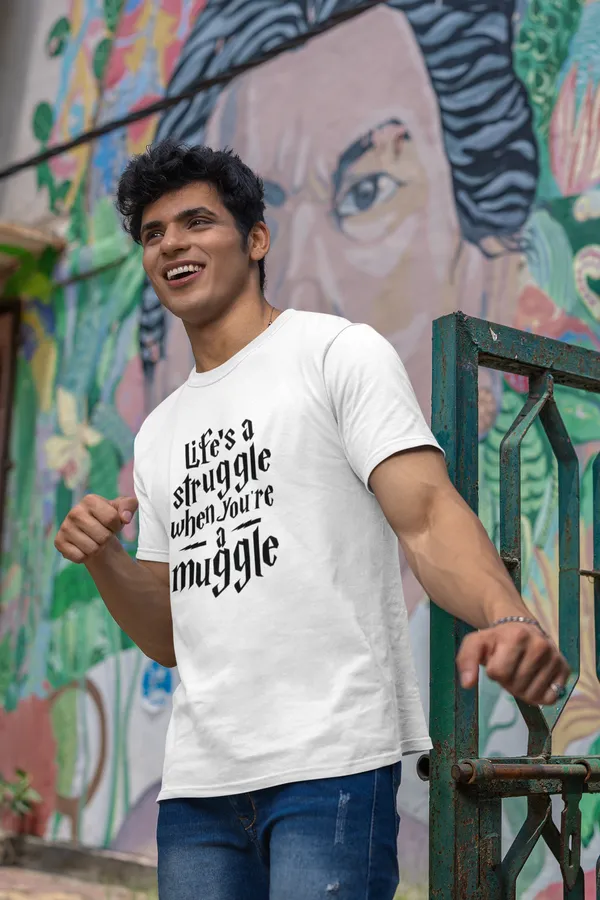 Lifes_A_Struggle_When_Youre_A_Muggle_Graphic_Print_T_Shirt