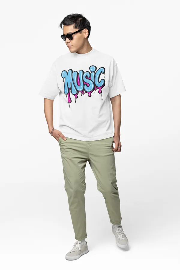 Men_White_Oversized_Cotton_T_Shirt_With_Graffiti_Music_Print