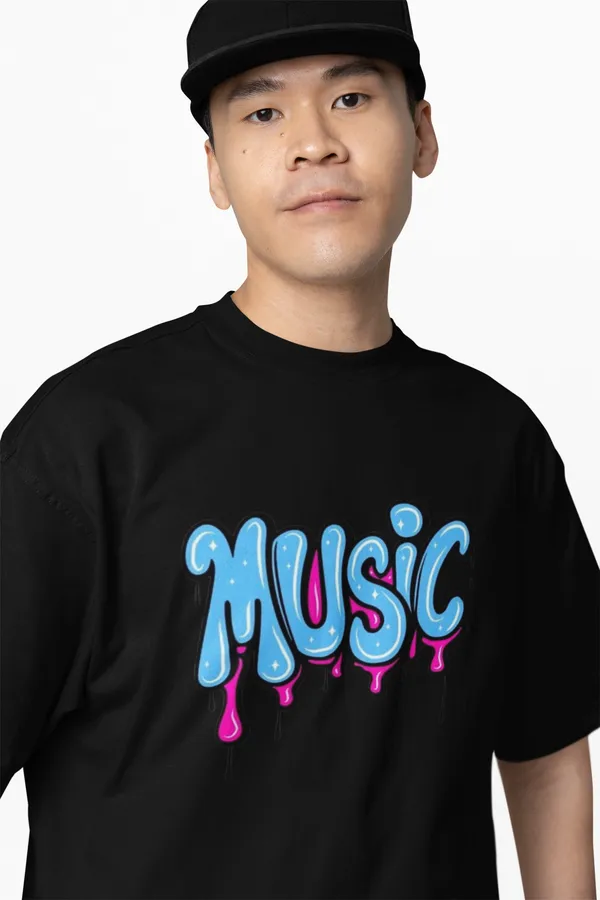 Music_Drip_Graphic_Print_Black_T_Shirt_Unisex_Street_Style_Casual_Wear