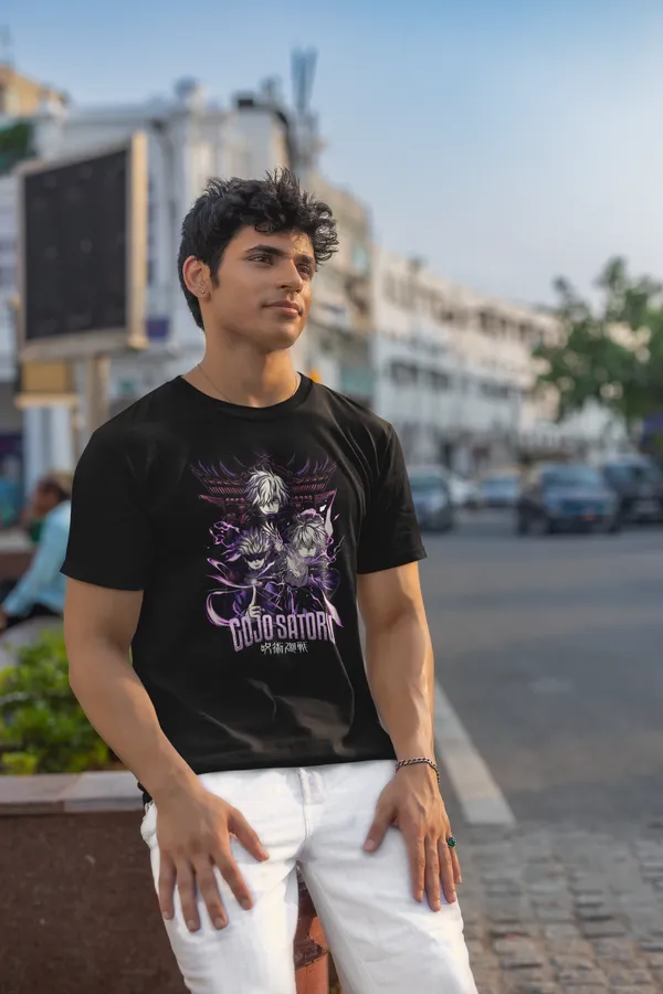 Gojo_Satoru_Anime_Graphic_Print_Black_T_Shirt