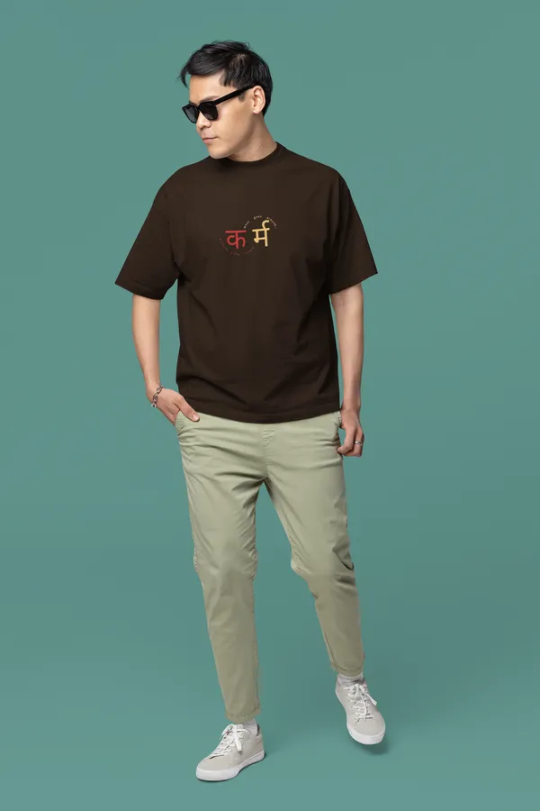 Chakra_Symbols_Oversized_Brown_T_Shirt_For_Men