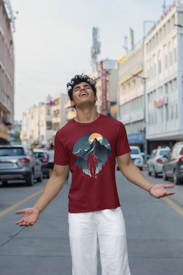 Burgundy_Mountain_Hiker_Graphic_T_Shirt_For_Men