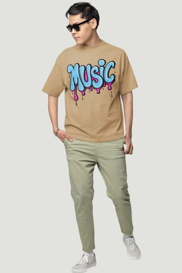 Music_Graphic_Print_Oversized_T_Shirt_Beige