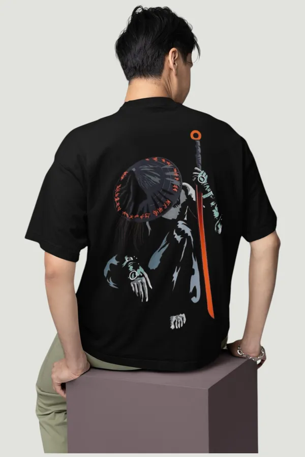 Black_Oversized_T_Shirt_With_Anime_Warrior_Graphic_Print