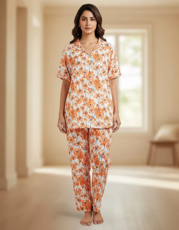 Red_And_White_Cambric_100%_Cotton_Night_Suit_Set_For_Women